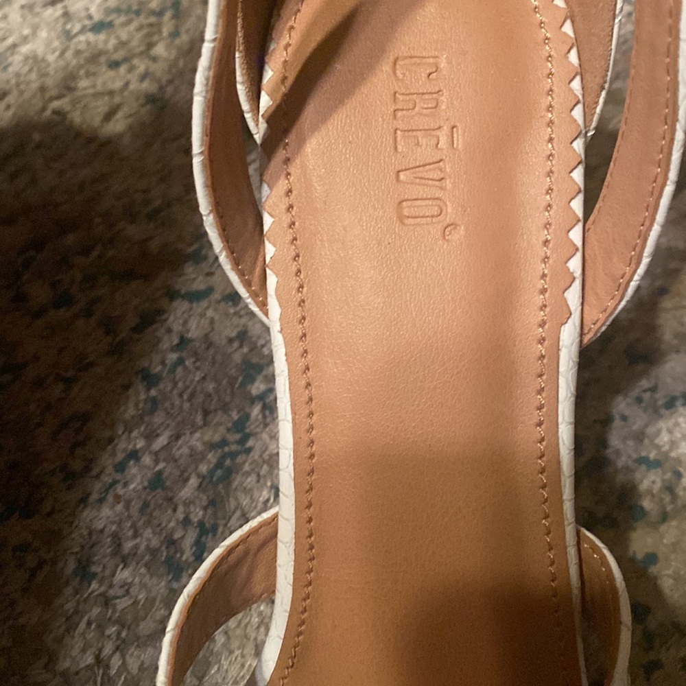 NWT Crevo Off White Real Leather Heeled Sandals 9 - Picture 4 of 8